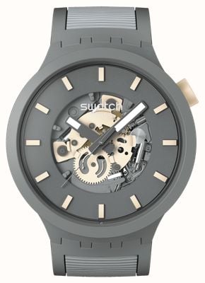 Swatch THRU THE HORIZON (47mm) Grey Open Heart Dial / Grey Silicone Strap SB05M102