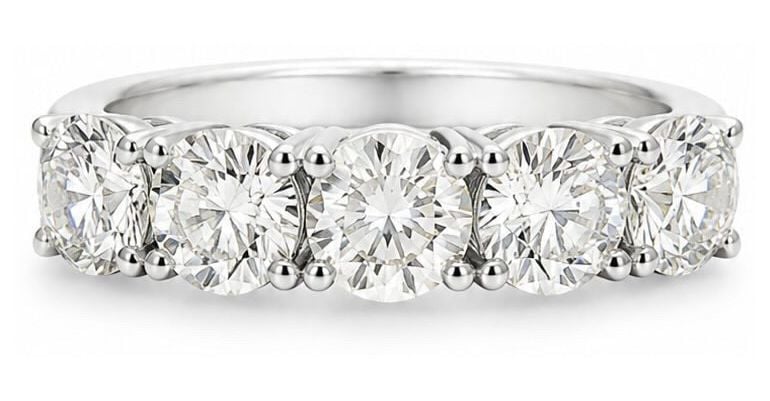 James Moore RWP4415 Platinum 5 stone brilliant cut diamond Jewellery
