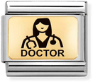 Nomination Classic Steel And 18ct Gold Doctor Charm 030166/15