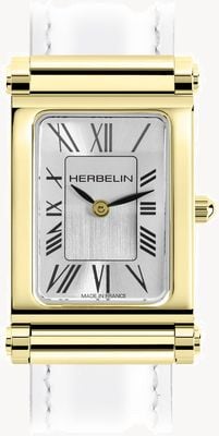 Herbelin Antarès Watch Case - Silver Dial / Gold PVD Steel - Case Only H17048P01