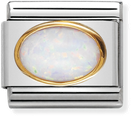 Nomination Classic White Opal 18ct Gold & Steel Charm 030502/07