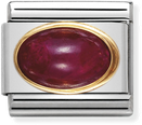 Nomination Classic OVAL STONES In Stainless Steel With 18ct Gold RUBY Charm 030504/10
