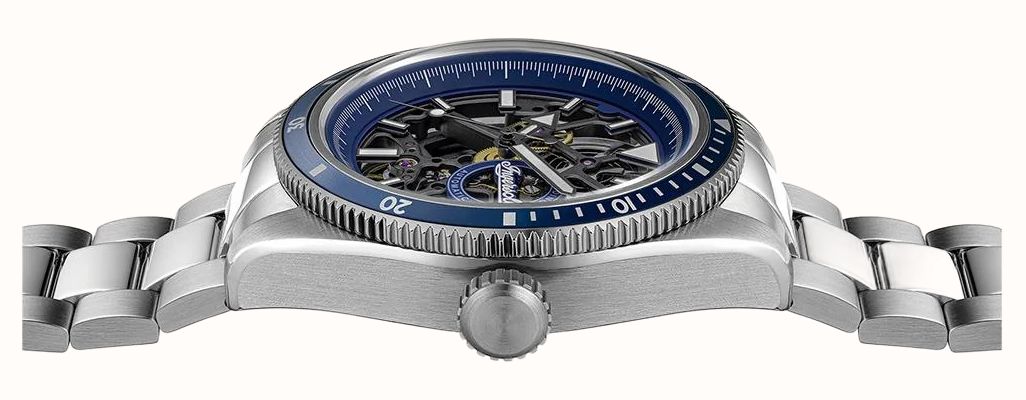 Ingersoll THE BUCK Automatic (43mm) Blue Skeleton Dial / Stainless Steel Bracelet I18002 - alternate view 3