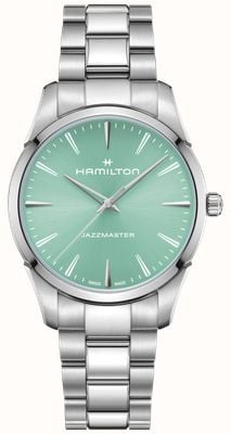 Hamilton Jazzmaster Quartz (40mm) Turquoise Sunray Dial / Stainless Steel Bracelet H32461161