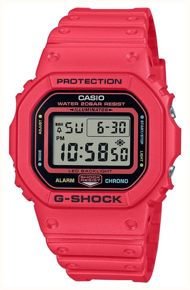 Casio G Shock Core Energy Pack Series 48.9mm Digital Dial Red Resin Strap DW 5600EP 4ER