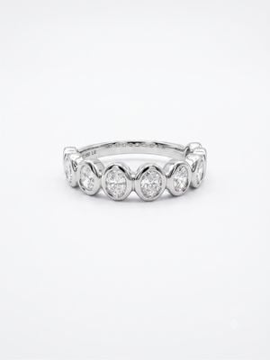 Platinum Oval Lab Grown Oval Band 0.90ct Dvvs Diamond Ring J76455
