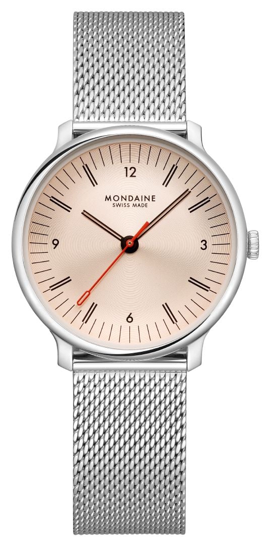 Mondaine MLE.33150.SM Doppio (33mm) Rose-Gold MoirÃ© Dial / Watch