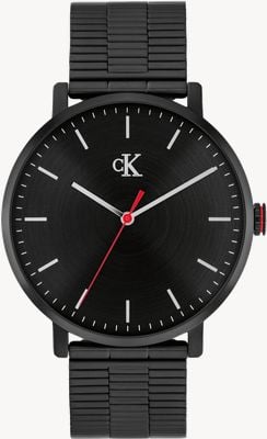 Calvin Klein CK REAL Three-Hand Quartz (42mm) Black Dial / Black PVD Stainless Steel Bracelet 25200550
