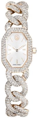 Swarovski Women's Dextera Chain (44mm) Silver Dial / Crystal-Set Gold-Tone Stainless Steel Chain Bracelet 5711710