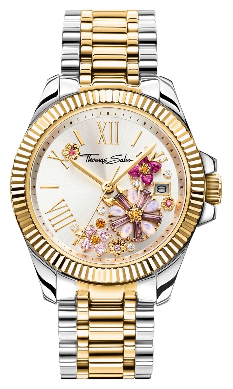 Thomas Sabo WA0382-291-201-33 Crystal Flowers (33mm) Gold Watch