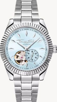 Thomas Sabo Open-Heart Automatic (36mm) Ice Blue Dial / Stainless Steel Bracelet WA0417-201-209-36