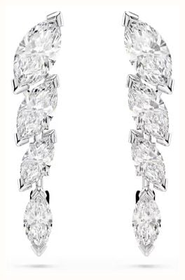 Swarovski Mesmera earrings, Marquise cut, White, Rhodium plated 5748007