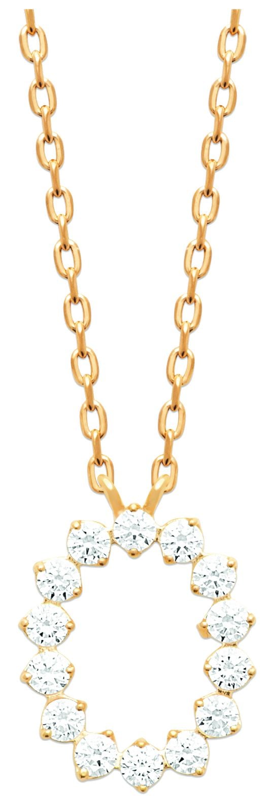 Burren Jewellery N1650 18k Gold Plated Circular Cz Stone