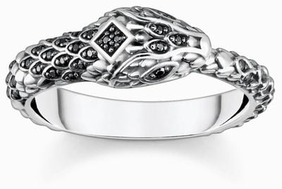 Thomas Sabo Ring Blackened Snake | Rebel At Heart | EU 60 (UK S - S 1/2) TR2419-643-11-60