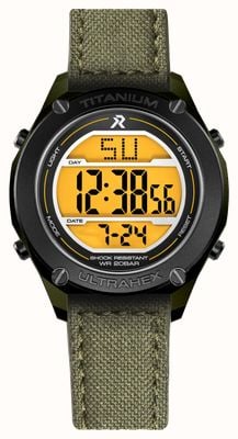 RZE UTD-8000 Multi-Function Cerakote (42mm) Yellow Display / OD Green Canvas Strap UTD-8000-CKG