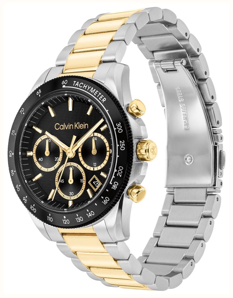 Calvin Klein Sport Luxe Quartz Chronograph (40mm) Black Dial / Two-Tone Stainless Steel Bracelet 25200608 - alternate view 2