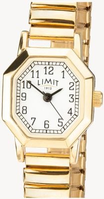 Limit | Women's Gold Tone Expandable Bracelet | White Dial | 6498