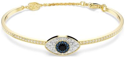 Swarovski Symbolica Bangle Evil Eye Blue and White Crystals Gold-Tone Plated 5692171