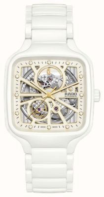 RADO True Square Automatic Open Heart Diamond (38mm) White Dial / White High-Tech Ceramic R27073702