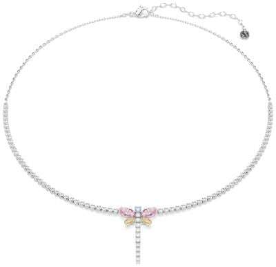 Swarovski x Ariana Grande Dragonfly Mixed-Cut Rhodium-Plated Tennis Necklace 5737425