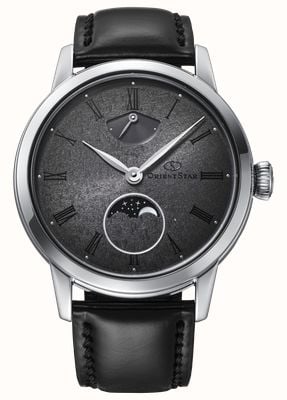 Orient Star M45 F8 Mechanical Moonphase Handwinding Limited Edition (39.5mm) Black Dial / Black Leather Strap RE-BW0005N00B