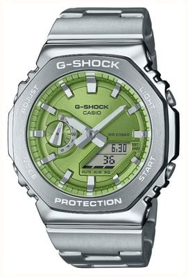 Casio G-Shock Metal Steel Edition (44.4mm) Green Dial / Stainless Steel Bracelet GM-2110D-3AER