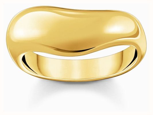 Thomas Sabo Dome Style Organic Shape Gold-Plated Sterling Silver Ring Size 54 TR2473-413-39-54