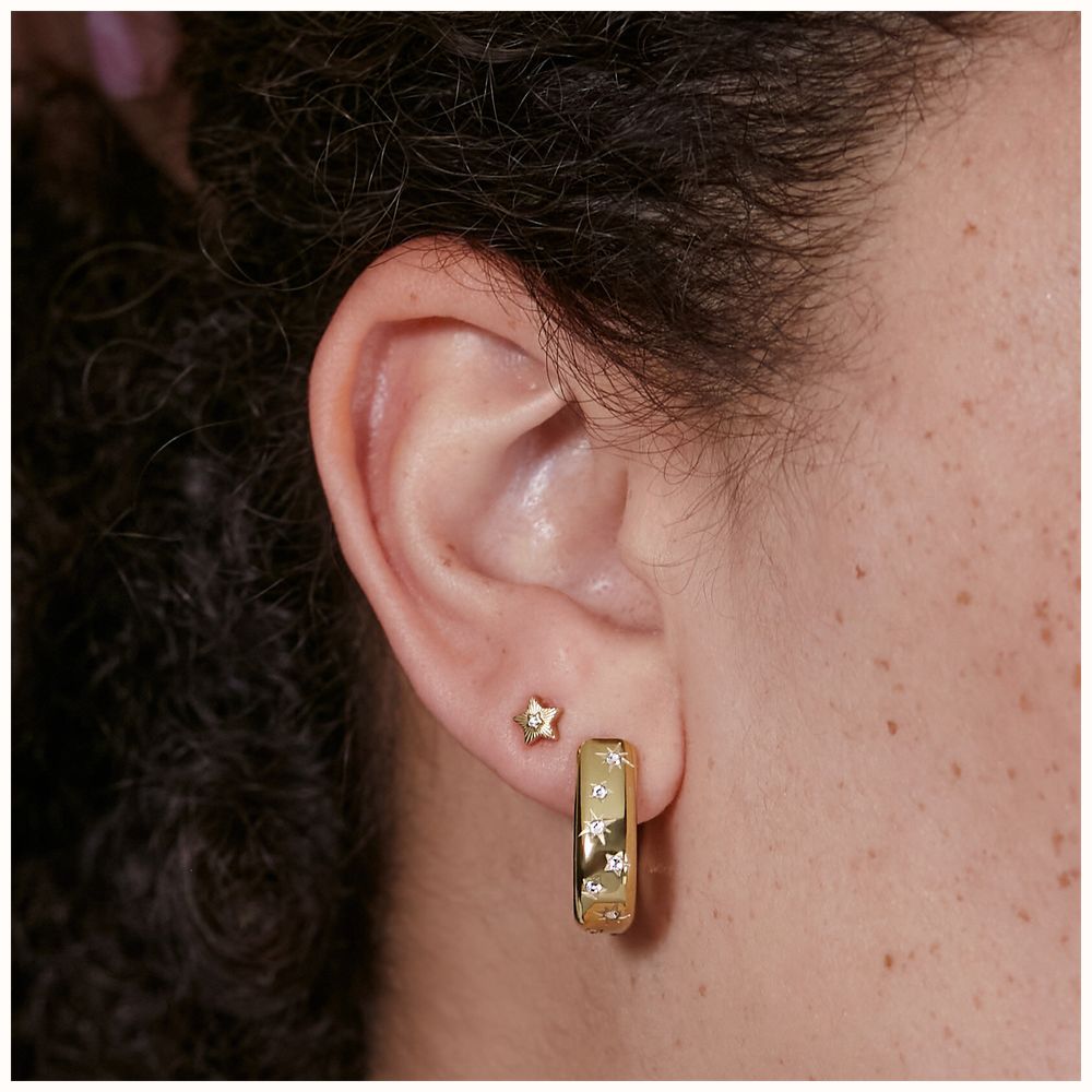Olivia Burton Classic Celestial Crystal Gold Plated Hoop Earrings 24100644 - alternate view 3