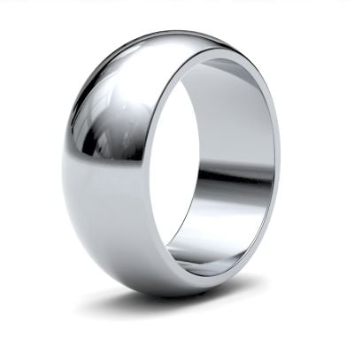 James Moore Wedding Rings | 9ct White Gold | 8mm | Heavy | D-Shape | AG_8GHD-9W