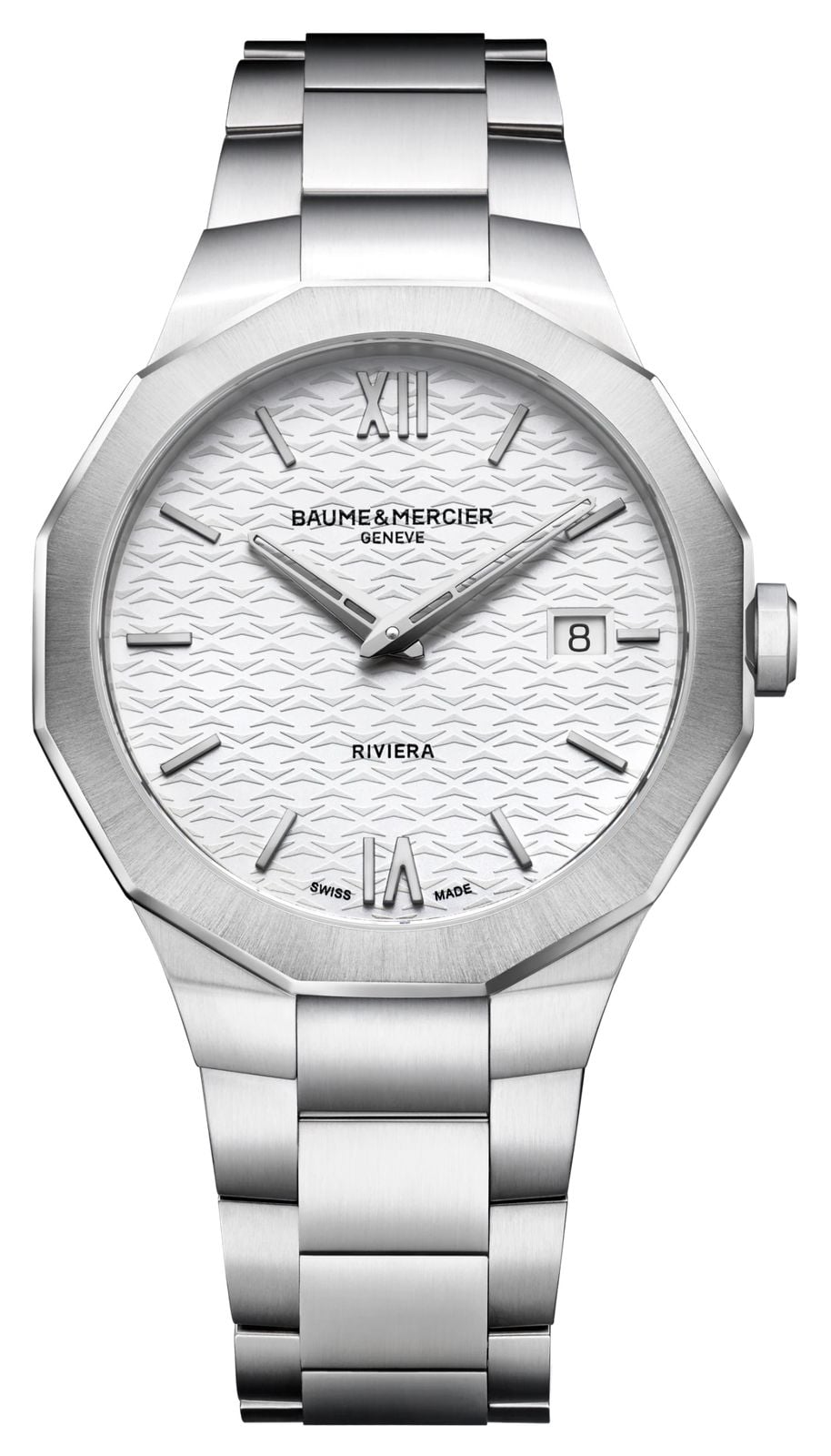 Baume & Mercier 10845 Riviera Quartz (39mm) White Opaline Watch