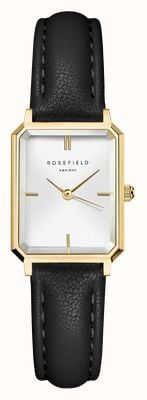 Rosefield Octagon XS (19.5mm) White Dial / Black Leather Strap OWBLG-O84