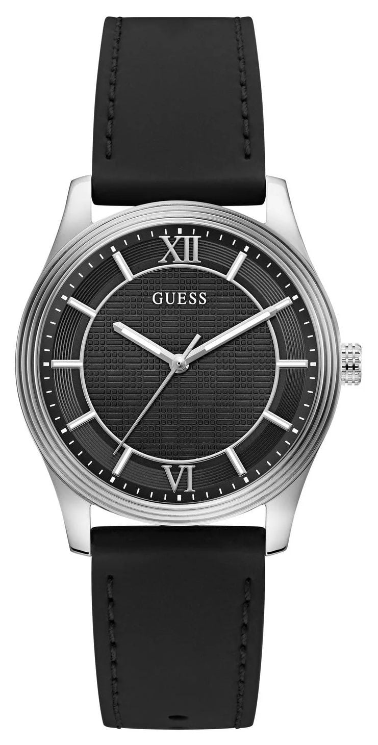 Guess GW1128G1 Quentin Black Sunray Dial Black Silicone Watch