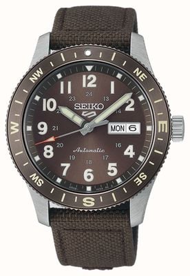 Seiko 5 Sports Field In Coyote Brown (41mm) Brown Sunray Dial / Dark-Brown Nylon Strap HDB009K1