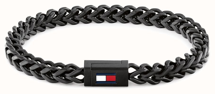 Tommy Hilfiger Men's Braided Metal Black Bracelet 2790649