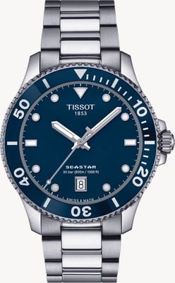 Tissot Seastar 1000 | 40mm | Blue Dial | Stainless Steel Bracelet Watch T1204101104100