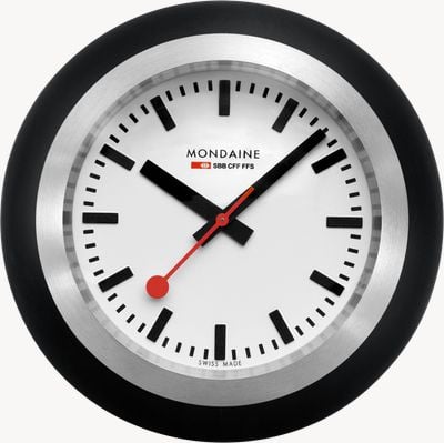 Mondaine Globe Clock (60mm) White Dial / Stainless Steel Case and Black Silicone Base A660.30335.16SBO