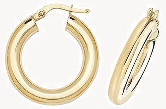 Treasure House 9k Yellow Gold Hoop Earrings 15 mm ER1004-15