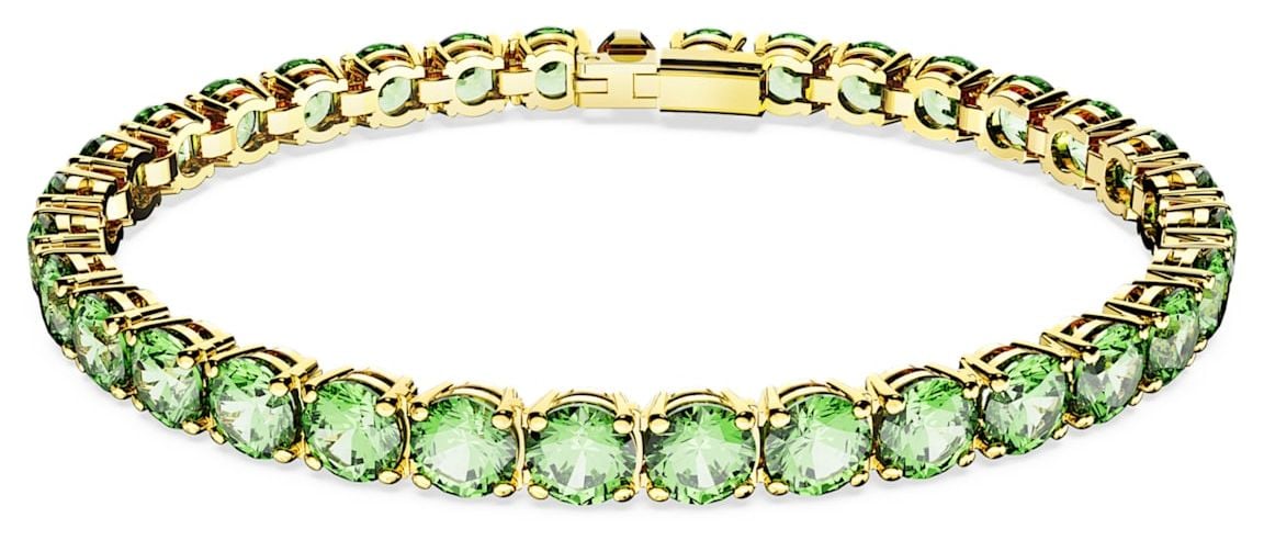 Swarovski 5658849 Matrix Tennis Bracelet Round Cut Green 18k Jewellery
