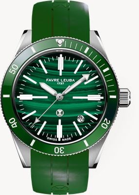 Favre Leuba Deep Raider Renaissance Automatic (40mm) Malachite Dial / Green Rubber Strap 00.20308.101.51.303