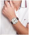 Tommy Hilfiger Cole Brown Leather White Sunray Dial Watch 1792270 - alternate view 4