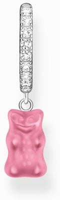 Thomas Sabo x HARIBO Pink Goldbear Sterling Silver Crystal Set Single Hoop Earring CR726-052-9