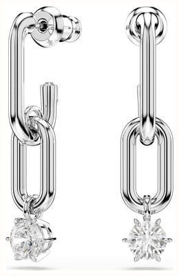 Swarovski Constella Drop Earrings Round Cut, White, Rhodium Plated 5728584
