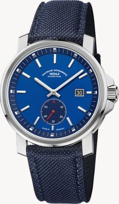 Mühle Glashütte 29er Big Small-Second (42.4mm) Deep Blue Dial / Dark Blue Canvas Strap M1-25-82-CB-200-IV