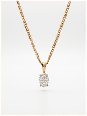 9ct Yellow Gold Oval Pendant 0.49ct Fsi2 J97142