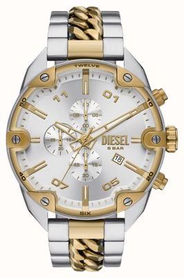 Diesel Spiked (49mm) Silver Dial / Two-Tone Stainless Steel Bracelet DZ4629