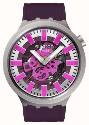 Swatch AUDACIOUS ACAI (47mm) Purple Skeleton Dial / Purple Rubber Strap SB07S120