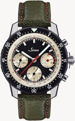 Sinn 103 St Ty Hd Limited Edition (41mm) Black Dial / Green + Black Wild Boar Straps 103.211