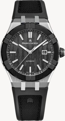 Maurice Lacroix AIKON-IC Automatic (43mm) Black Carbon Dial / Black Bi-Rubber Strap Watch AC6008-SSL20-330-2