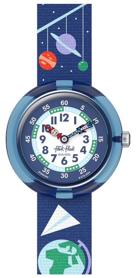 Flik Flak FBNP245 School Stuff (31.85Mm) White And Blue Dial Watch