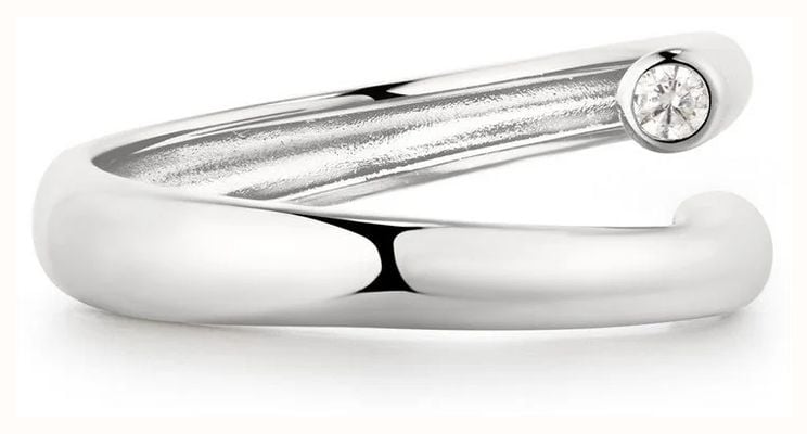 Ania Haie Silver Spiral Bezel-End Adjustable Ring R076-02H